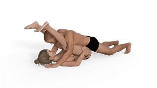 Folded Missionary sex position illustration